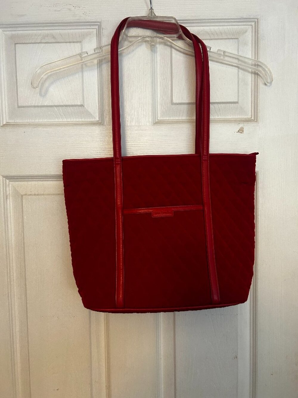 Vera Bradley Retired Tango Red Quilted Large Tote lot with matching Wallet